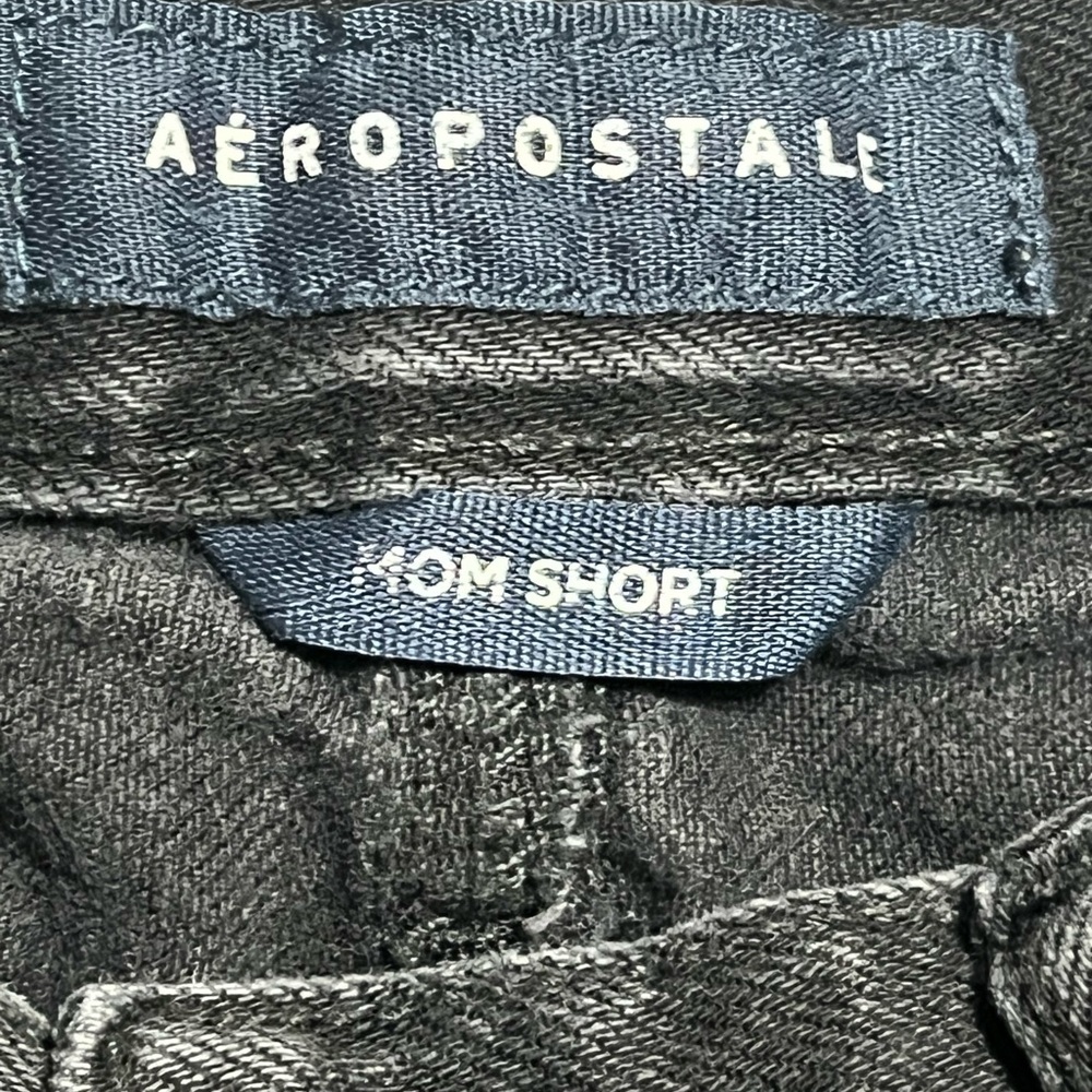 Aeropostale High-Waisted Distressed Black Denim Mom Shorts - Picture 5 of 9